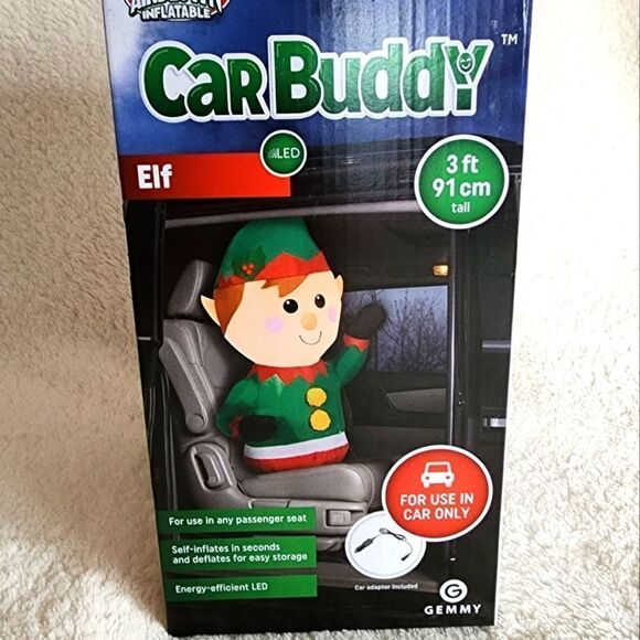 NEW HALLOWEEN/ Christmas airblown Inflatables Elf Car Buddy - Picture 1 of 6